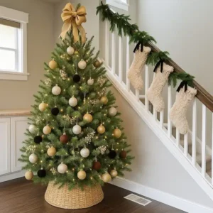 Douglas Fir Decorated For Holidays
